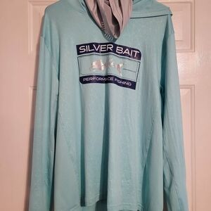 Silver Bait Light Blue Performance Fishing Hoodie